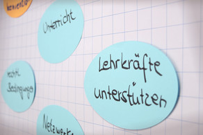 Foto eines Flipcharts mit Moderationskarten