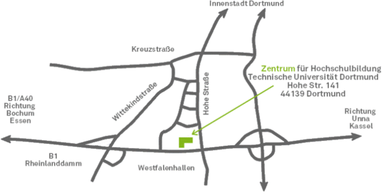 Anfahrtsskizze zhb Hohe Straße 141