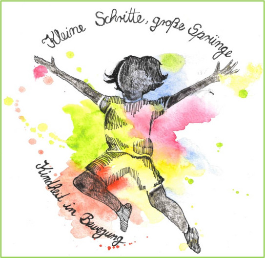 Logo der Veranstaltung. Eine Zeichnung eines springenden Mädchens, dass die Arme in die Luft hebt.